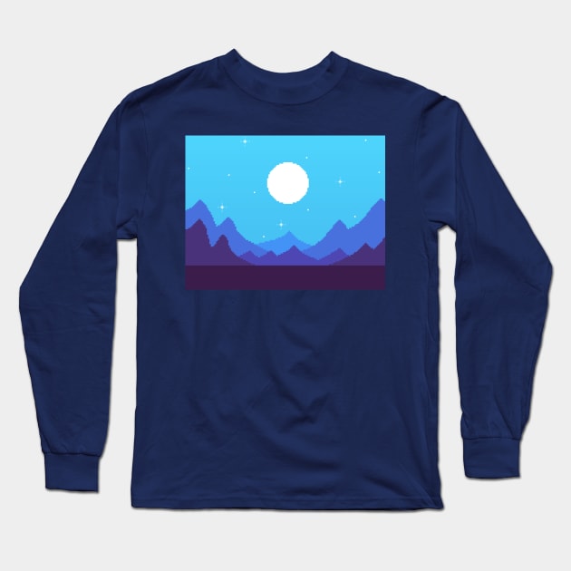 Blue Night In The Rocky Valley Long Sleeve T-Shirt by Zeatt_